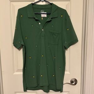 NWT J.Crew Men’s Palm Tree/ Pineapple Embroidered Polo Sz Large Slim